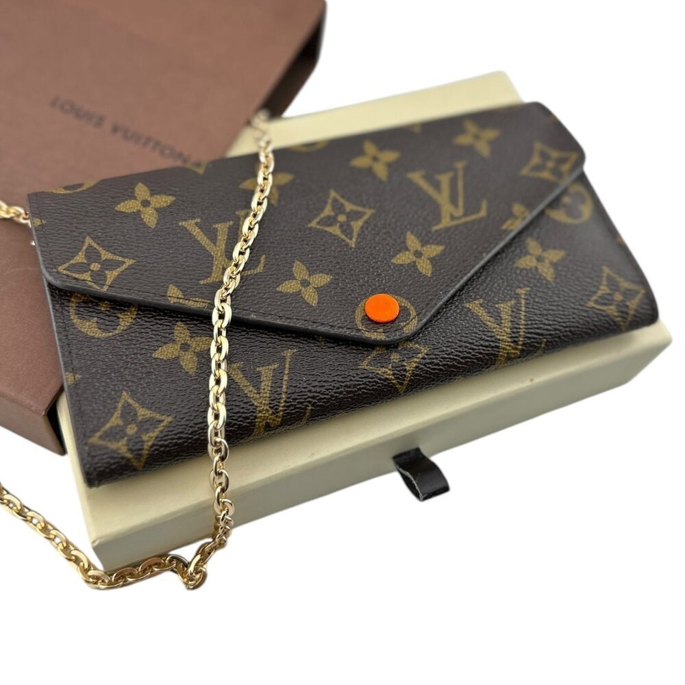 AUTHENTIC LOUIS VUITTON Orange Sunset Monogram Josephine Wallet - Picture 2 of 10
